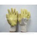Cotton Yellow Latex Coated Working Gloves (DCL403)
